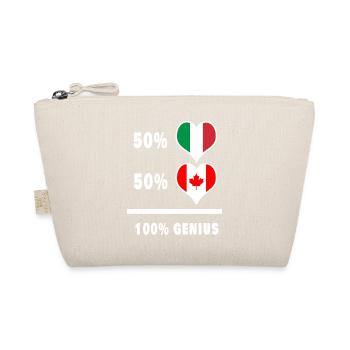 Kanada und Italien Flaggen 100% genial - Bio-Täschchen - Natur - Vorne