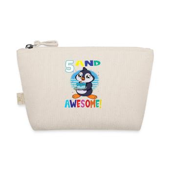 5 And Awesome Birthday Penguin Birthday Cake - Organic Pouch - nature - Front
