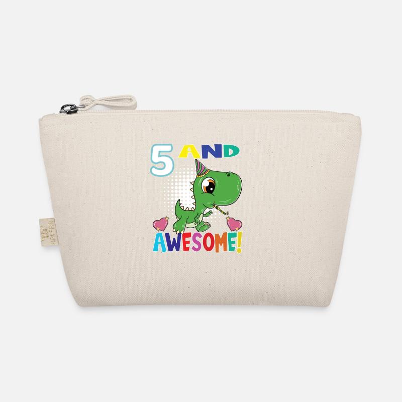 5 And awesome Birthday T Rex Dinosaur Five Years Organic Pouch