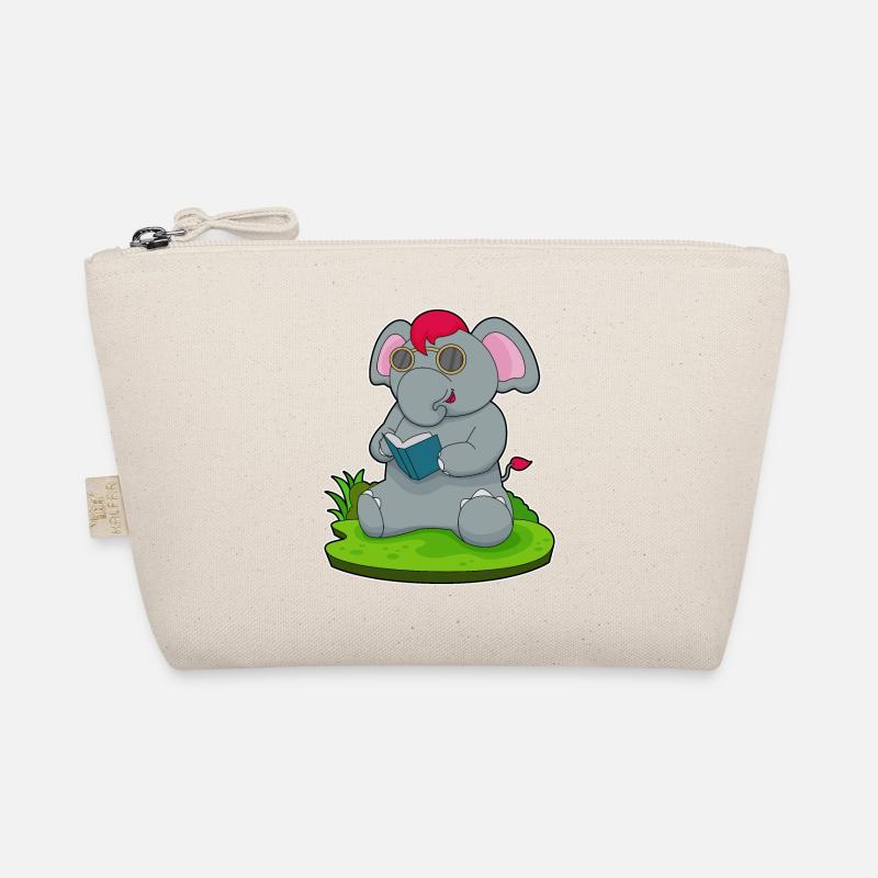 Elefant Nerd Buch Brille Bio-Täschchen