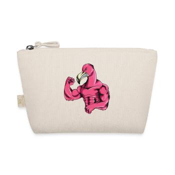 Flamingo Bodybuilder Muscles Fitness Bird Fit - Organic Pouch - nature - Front