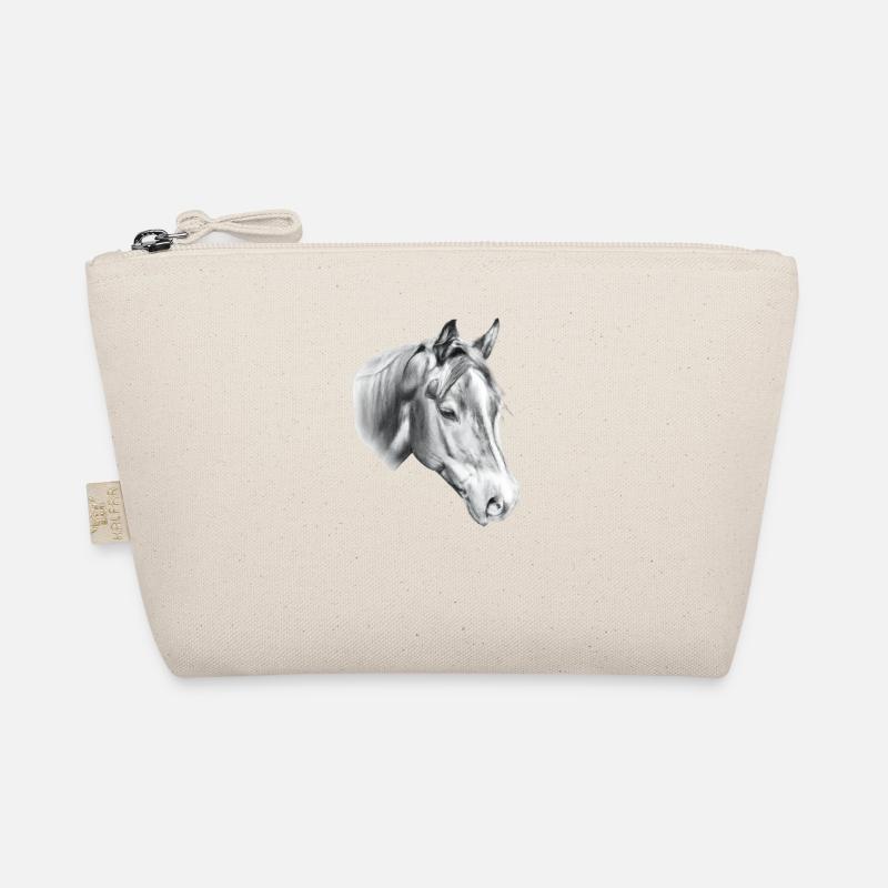 Horse's Head Pencil Drawing Organic Pouch