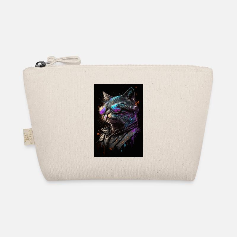 Cool Biker Cat Organic Pouch