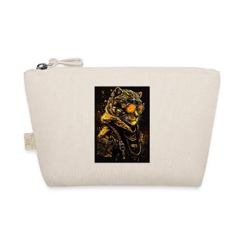 Cooler Punk Tiger mit Sonnenbrille - Bio-Täschchen - Natur - Vorne