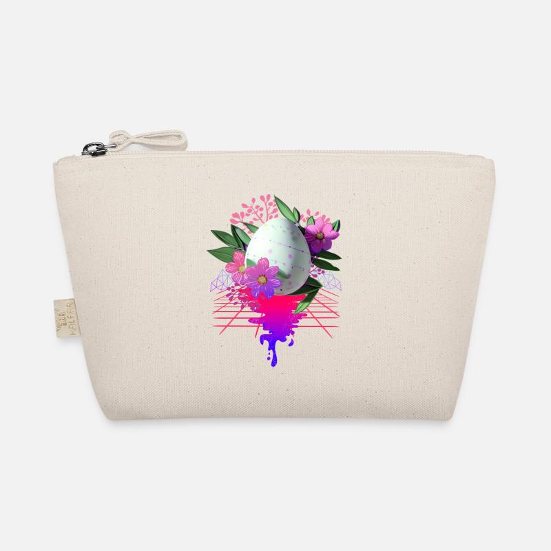 Osterei Blumen Kunst Retro Wave - Bio-Täschchen - Natur