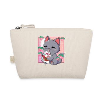 Kawaii Cat Strawberry Milk - Organic Pouch - nature - Front