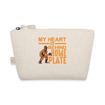 My Heart Is Behind Home Plate 2 - Organic Pouch - nature - Front