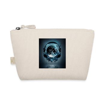 Moon Wearing Headphones - Organic Pouch - nature - Front