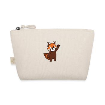 Cartoon Red Panda Shows I Love You - Organic Pouch - nature - Front