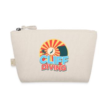 Retro Graphic Cliff Diver Cliff Diving Tombstoning - Organic Pouch - nature - Front