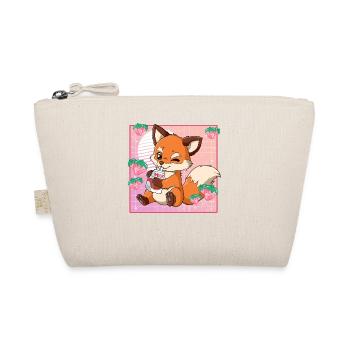 Kawaii Fox Strawberry Milk - Organic Pouch - nature - Front