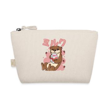 Kawaii Otter Strawberry Milk - Organic Pouch - nature - Front