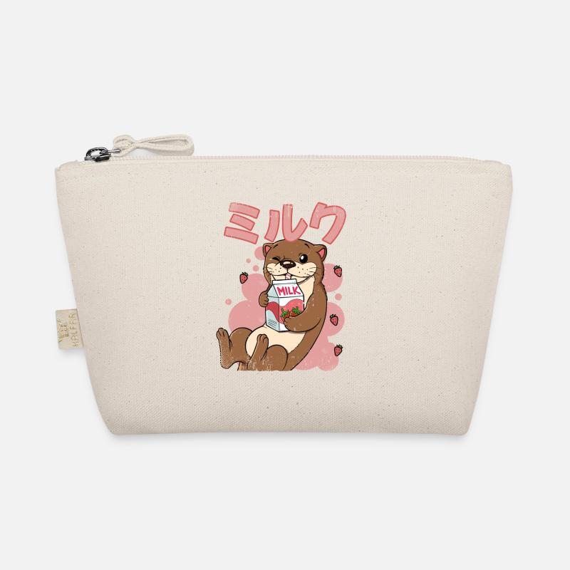 Kawaii Otter Erdbeermilch - Bio-Täschchen - Natur