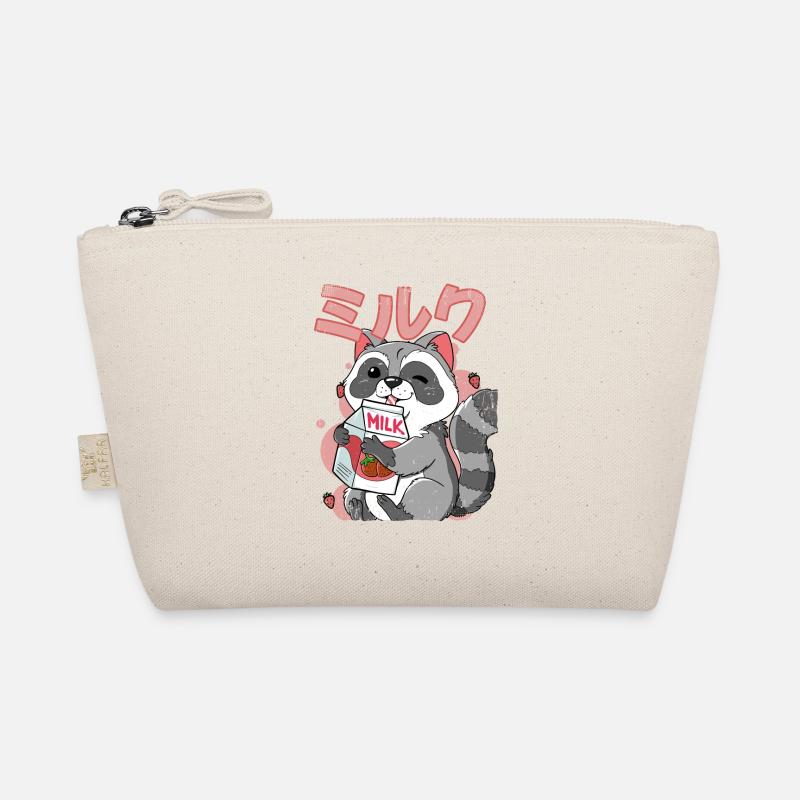 Kawaii Waschbär Erdbeermilch Bio-Täschchen
