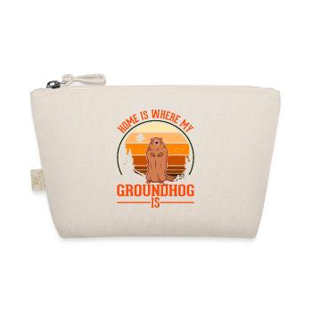 Murmeltier Zuhause Groundhog Day Marmot - Bio-Täschchen - Natur - Vorne