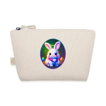 Easter egg with Easter bunny motif - Organic Pouch - nature - Front
