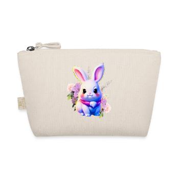 Flowers Easter Bunny Cute Bunny - Organic Pouch - nature - Front