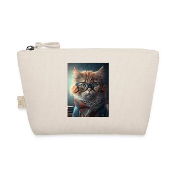 Cool Hipster Cat - Organic Pouch - nature - Front