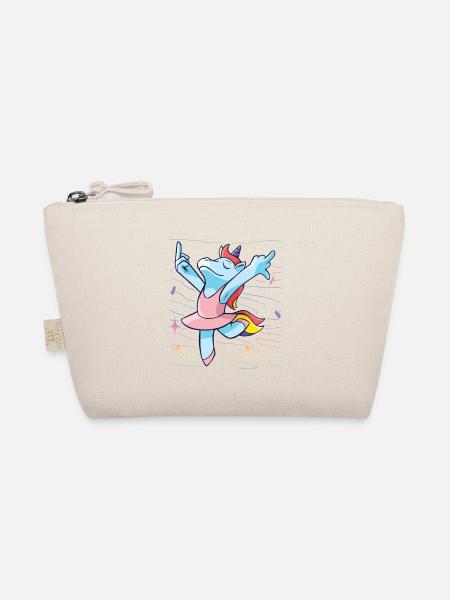 Einhorn mittelfinger witzig geschenkidee - Bio-Täschchen - Natur - Vorne