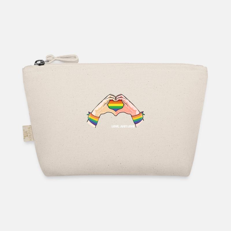 CSD LGBT Hands Shape Rainbow Heart Pride Love Organic Pouch