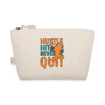 Hustle Hit Never Quit Baseball - Organic Pouch - nature - Front