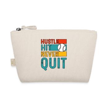 Hustle Hit Never Quit Baseball - Organic Pouch - nature - Front