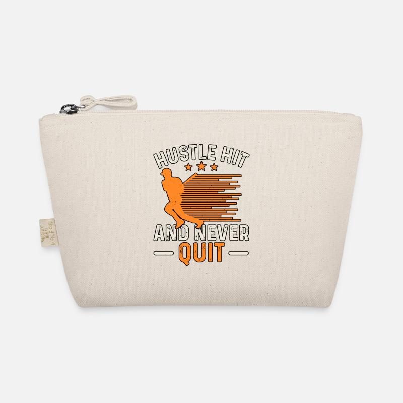 Hustle Hit And Never Quit Baseball Organic Pouch