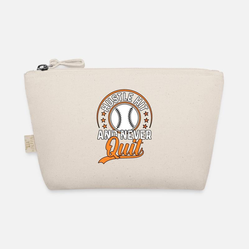 Hustle Hit And Never Quit Baseball Organic Pouch