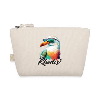 Rhodos Urlaub coole bunte Möwe mit Sonnenbrille - Bio-Täschchen - Natur - Vorne