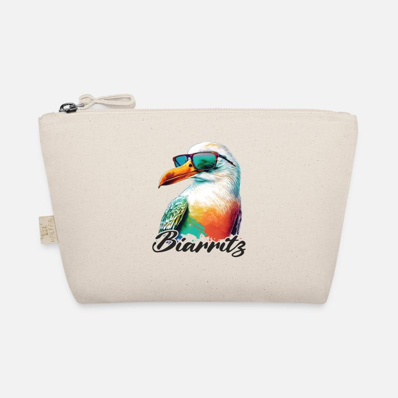 Biarritz Urlaub coole bunte Möwe mit Sonnenbrille Bio-Täschchen