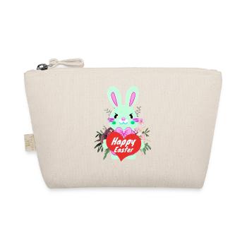 doux lapin de Pâques avec coeur Joyeuses Pâques - Trousse biologique - nature - Devant
