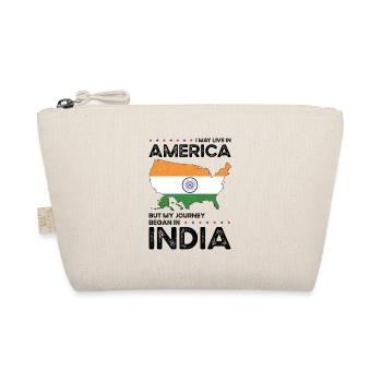 Geboren in Indien Indien Amerikaner USA - Bio-Täschchen - Natur - Vorne
