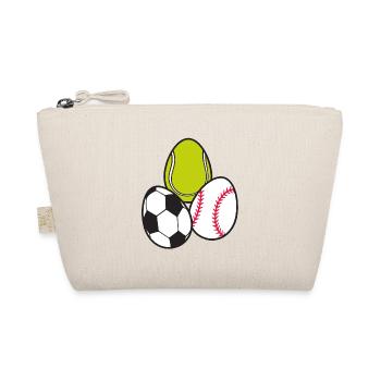 Tennis Racket Sports Football Baseball Easter Eggs - Organic Pouch - nature - Front