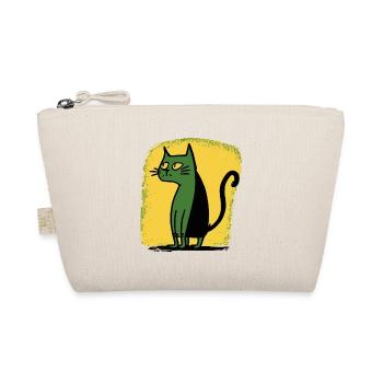 weird funny vintage cartoon cat - Organic Pouch - nature - Front