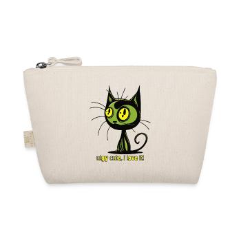 Ugly Cute Vintage Cartoon Cat - Organic Pouch - nature - Front