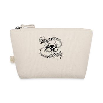 Musical Drum Set Drum Instrument Music Notes Drumm - Organic Pouch - nature - Front