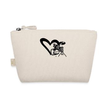 Heart Drum Set Drumming Instrument Drummer Drum Pl - Organic Pouch - nature - Front