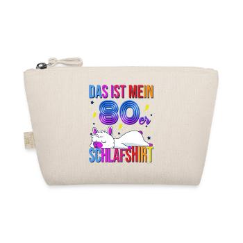 80er Jahre Schlafshirt Lama Retro - Bio-Täschchen - Natur - Vorne