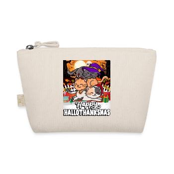 Happy Hallothanksmas Holiday Cat Fur - Organic Pouch - nature - Front