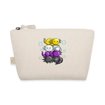 Four newts Axolotl cuddle under water - Organic Pouch - nature - Front