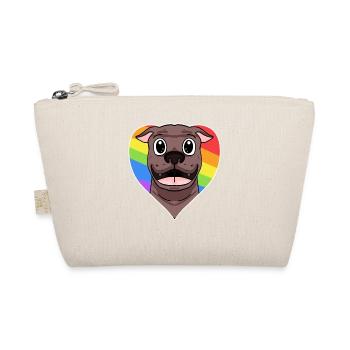 Regenbogen - Hund mit Brille und Herz - Bio-Täschchen - Natur - Vorne