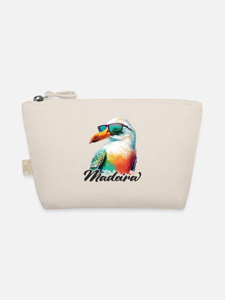 Madeira Urlaub coole bunte Möwe mit Sonnenbrille - Bio-Täschchen - Natur