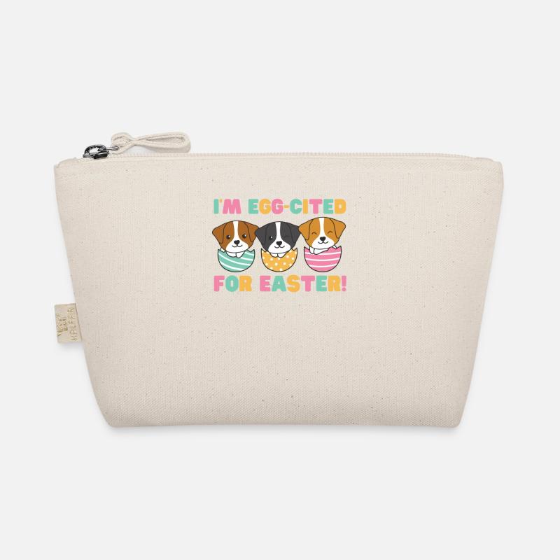 cute dogs for Easter with Easter eggs Jack Russell Organic Pouch