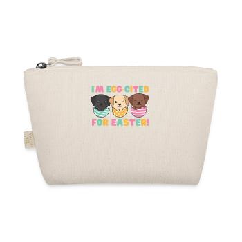 cute dogs at Easter with Easter eggs Labrador - Organic Pouch - nature - Front