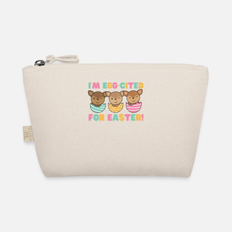 sweet deer at Easter with Easter eggs deer Organic Pouch
