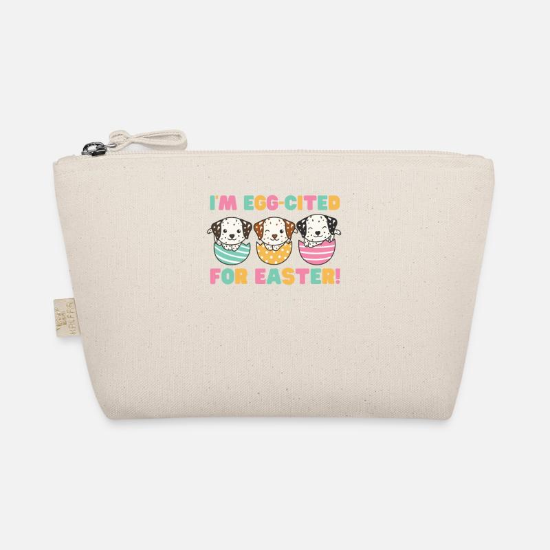 cute dogs at Easter with Easter eggs Dalmatians Organic Pouch