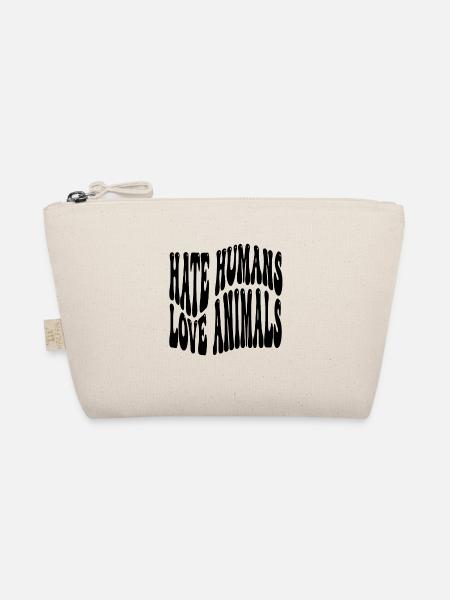hate humans love animals activism vegan - Bio-Täschchen - Natur