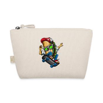 Taco Skateboard Skater Skating Dinco de Mayo - Organic Pouch - nature - Front