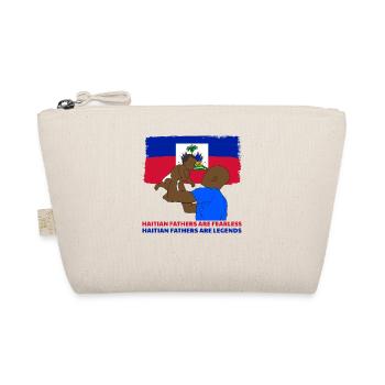 Haiti Haitian Flagge Vater Kind I Geschenk - Bio-Täschchen - Natur - Vorne