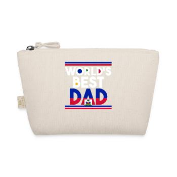 Haiti Haitian Flagge Vater Kind I Geschenk - Bio-Täschchen - Natur - Vorne